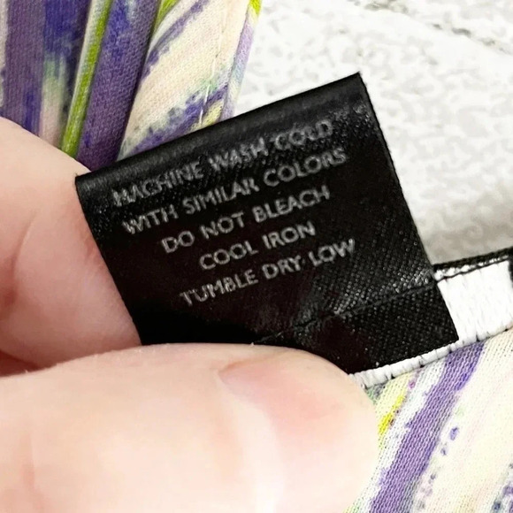 Natori Purple & Green Patterned Sleeveless Maxi Dress Women's Size Medium - Picture 9 of 9